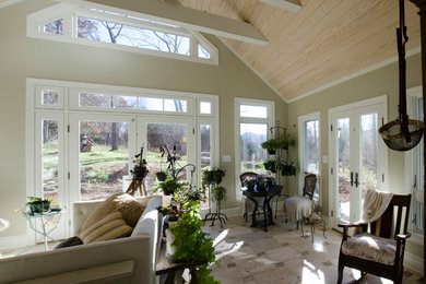 Example of a classic ceramic tile sunroom design in Other