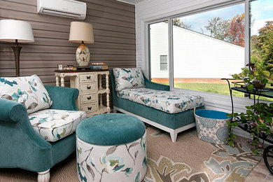 Example of a transitional sunroom design in Other