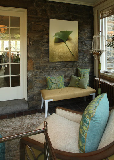 Eclectic Sunroom by Karen Gallagher Interiors