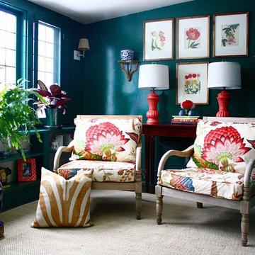 Tropical Hollywood Regency Sitting Room