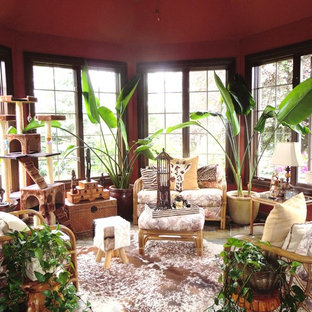 Idee per una veranda tropicale di medie dimensioni
