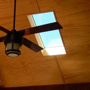 Velux Skylight, Ceiling Fan and Pendant Lights on Gable Roof Sun Room