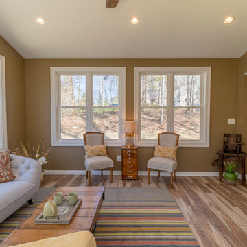 View from sliding glass doors into sunroom