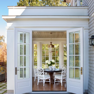 Small elegant dark wood floor sunroom photo in Seattle with a standard ceiling