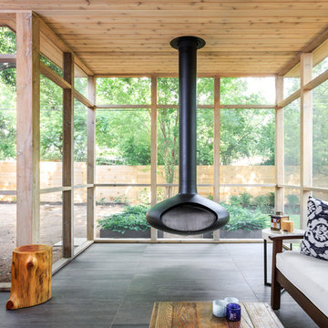 Westfield Drive - Screened Porch Fireplace