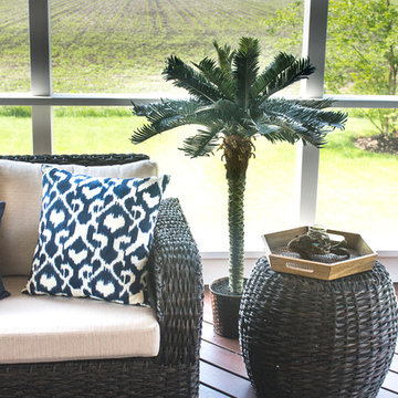 Wicker Furniture with Leafy Palm