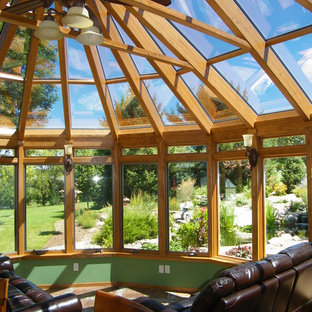 75+ Wintergärten mit Terrakottaboden und Kaminumrandung aus Stein Ideen