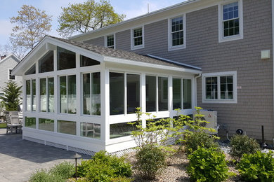 Example of a sunroom design in Providence