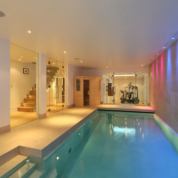 Basement Conversion with swimming pool, gym, sauna & golf simulator