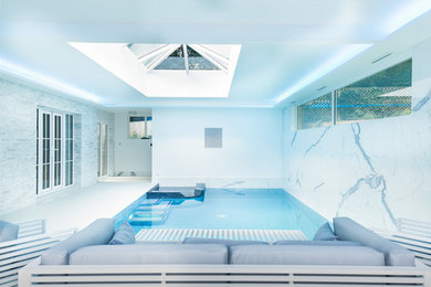 Design ideas for a contemporary swimming pool in London.