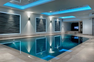 Design ideas for a contemporary swimming pool in Cheshire.
