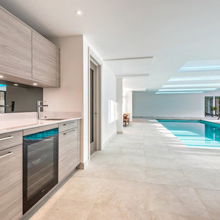 Photo of a classic indoor rectangular lengths swimming pool in Berkshire.