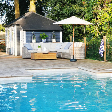 Surrey pool, deck and pumphouse