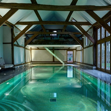 Swimming pool in converted barn