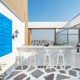 The yellow door pent house design by between walls pune