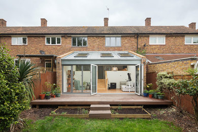 Photo of a small contemporary back terrace in London with no cover.