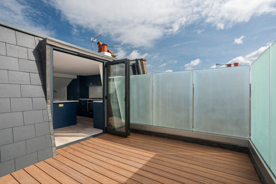 Design ideas for a contemporary roof private terrace in London with no cover.