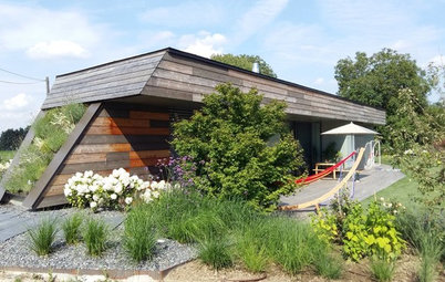 Houzz Австрия: Деревянный дом с «зеленой» крышей под Веной