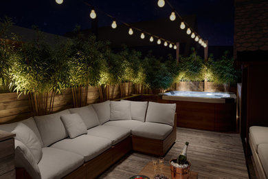 Inspiration for a large modern rooftop deck remodel in Other with no cover