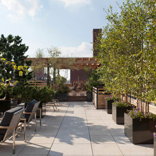 Trendy rooftop rooftop deck photo in New York with no cover