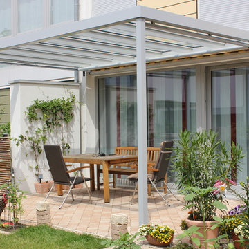 Terrassen-Überdachung Flachdach mit Glas
