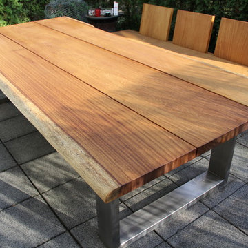 Tisch Outdoor 3m lang 1,2m breit, Holz / Edelstahl