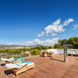 Diseño de terraza contemporánea, sin cubierta, en azotea