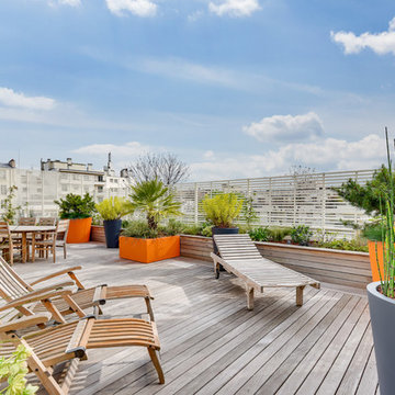 Aménagement d’un toit-terrasse contemporain et élégant