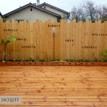 Aménagement terrasse extérieur en douglas huilé