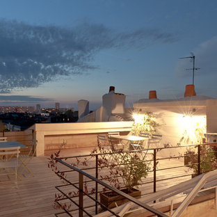 Esempio di una grande terrazza industriale sul tetto e sul tetto con nessuna copertura