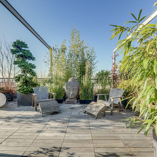 Idées déco pour une terrasse sur le toit asiatique avec aucune couverture.