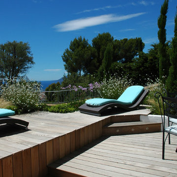 Terrasse avec vue sur la baie de Cannes