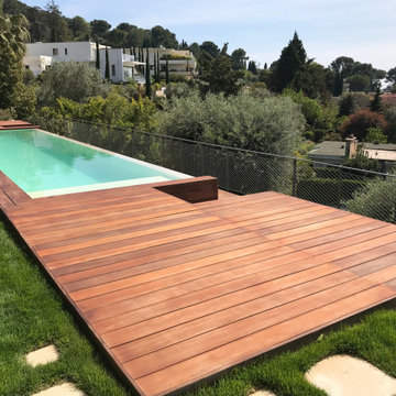 Terrasse en bois exotique Ipé, tour de piscine