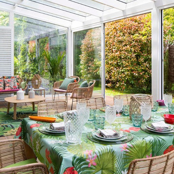 Diseño de terraza con cerramiento de cristal