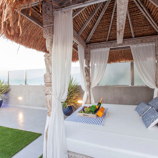 Foto di una grande terrazza tropicale sul tetto e sul tetto