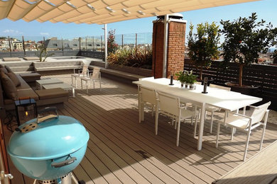 Exemple d'une terrasse tendance.