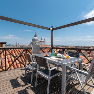 Foto di una terrazza minimal sul tetto e sul tetto con nessuna copertura