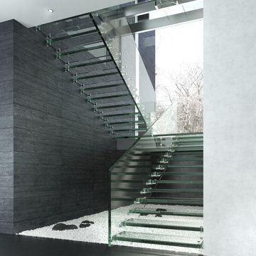Big structural glass staircase