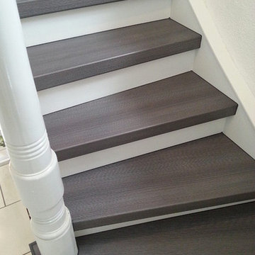 Treppenrenovierungen - weiß / grau
