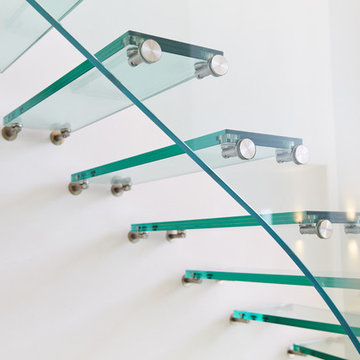 Unique glass stairs for residential property