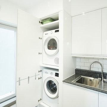 11. Stacked laundry appliances
