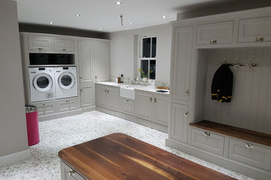 This is an example of a contemporary utility room in Hertfordshire.