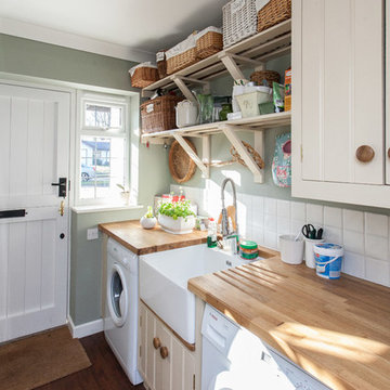 kitchen and utility room in 80's home