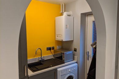 Modern utility room in Cambridgeshire.