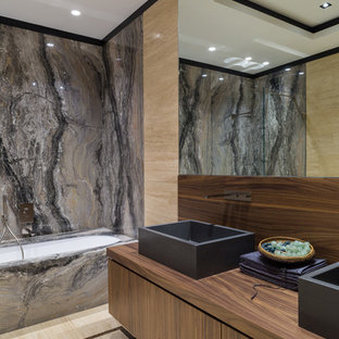 75+ Bäder mit schwarzen Fliesen und Travertin Ideen & Bilder - Februar