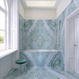 75+ Bäder mit grünem Boden und eingelassener Decke Ideen & Bilder