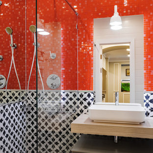 75 Beautiful Red Mosaic Tile Bathroom Pictures Ideas July 2021 Houzz