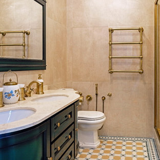 75+ Badezimmer mit beiger Wandfarbe und Wäscheaufbewahrung Ideen