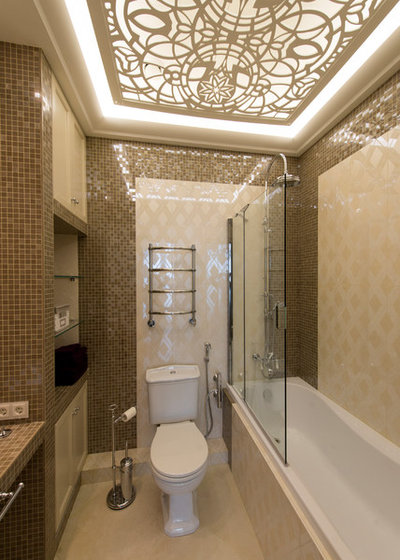 Transitional Bathroom by Dembowski & Tikhonova Architects