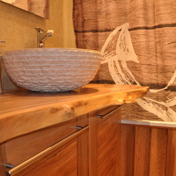 Столешница для ванной комнаты из слэба карагача